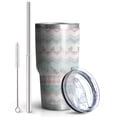 thumbnail image 2 of 30oz Pioneer Flower Floral Print Pattern Tumbler, Double Wall Vacuum Insulated Cup, BPA-Free Leak Proof Lid & Reusable Straws, Hot 12h, Cold 34h, 2 of 6