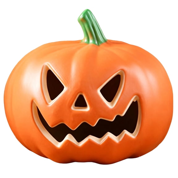 Halloween LED Glowing Pumpkin Ornaments Set, Assorted Face Jack-O-Lantern Mini Lights for Festive Table Scenery and Holiday Party Favor Decoration