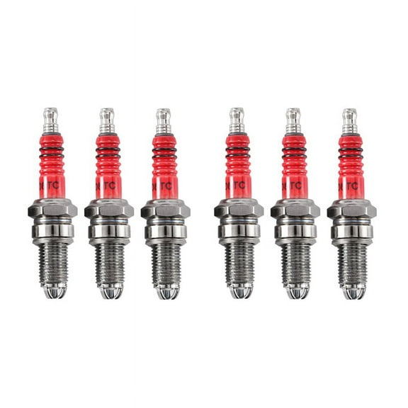 6Pcs D8TC 3 Electrode Spark Plug, Racing Spark Plug with 3 Electrode for CG 125 150 200Cc Scooter ATV Quads