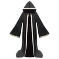 thumbnail image 4 of JOANKDMI Women Dark Sorcerer Grim Reaper Costume Full Length Hooded Cloak with Wide Trim and Flared Sleeves for Gatherings Disguise Gear, 4 of 5