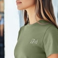 thumbnail image 5 of Dalix Be Kind Cropped Tee Lightweight High Waisted Short Sleeve Summer Shirt Womens in Artichoke L Large, 5 of 5