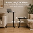 thumbnail image 3 of FOH Escritorio Móvil Laptop Desk, Mesa Portátil Sobremesa Ajustable en Altura con Ruedas, Mecanismo Elevador Sistema Neumático Base en C para Cama, sofá, Mesa Auxiliar Negroid, 3 of 7