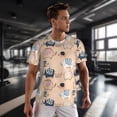 thumbnail image 3 of Wukai Cute Ink Drawn Elephants Print Men's Short-Sleeved Mesh T-Shirt,Quick-Dry Short Sleeve Workout T-Shirt-X-Large, 3 of 8