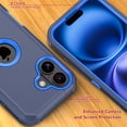 thumbnail image 3 of Misty for iPhone 17 Case with Belt Clip Holster Military Grade Heavy Duty Protection 3 in 1 Shockproof Armor Rugged Durable Detachable iPhone 17 6.3 inch 2025 Phone - Dark Blue+Blue, 3 of 5