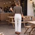 thumbnail image 5 of Womens 3/4 Sleeve Tops Casual Slim Fit Boat Neck T-Shirts Basic Spring Summer Tees M, 5 of 6