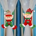 thumbnail image 2 of Juego de 2 alzapaños navideños con hebillas para cortinas, pinzas de sujeción con forma de elfo, adornos navideños para ventanas, adornos navideños, ganchos para cortinas, 2 of 5