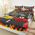 thumbnail image 3 of Feelyou Sport Car Teens Bed Sheets, Extreme Automobile Lover King Sheets, Cartoon Theme Sheet Set, Microfiber Bedroom Decor, 4-Piece, 3 of 7