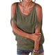 thumbnail image 4 of Camiseta con hombros descubiertos para mujer, blusa informal de algodón de manga corta, verde, XL Scienceny AP001290-16, 4 of 7