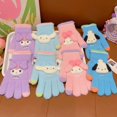 thumbnail image 4 of Guantes cálidos Sanrio para niños y niñas, otoño e invierno 2024, nuevos y lindos dibujos animados con forro polar, juego de cinco dedos para niños y niñas, 4 of 5