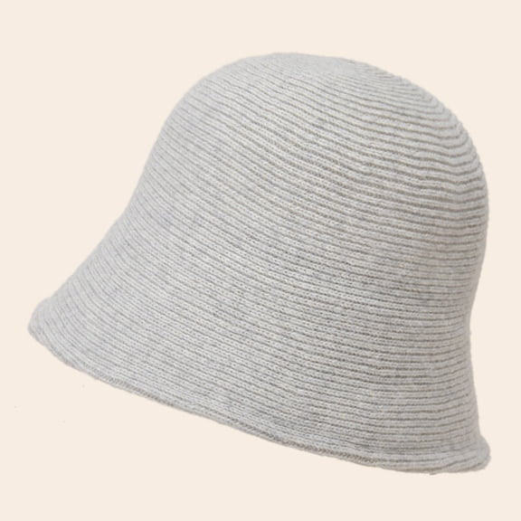Warm Knit Cloche Bucket Hat for Women - Foldable, Adjustable, Soft Winter Cap