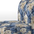 thumbnail image 4 of Designart "Victorian Roses In Cobalt Blue" Blue Rose Pattern Upholstered Accent Chair - Cottage Arm Chair For Bedroom, 4 of 7