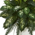 thumbnail image 2 of Nearly Natural 4' Mixed River Fern and Dogtail Artificial Plant in White Planter, Green, 2 of 5