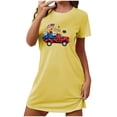 thumbnail image 2 of Camisón corto de talla grande para mujer, camisón de manga corta con estampado de pecho a la moda, camisón para mujer, 2 of 7