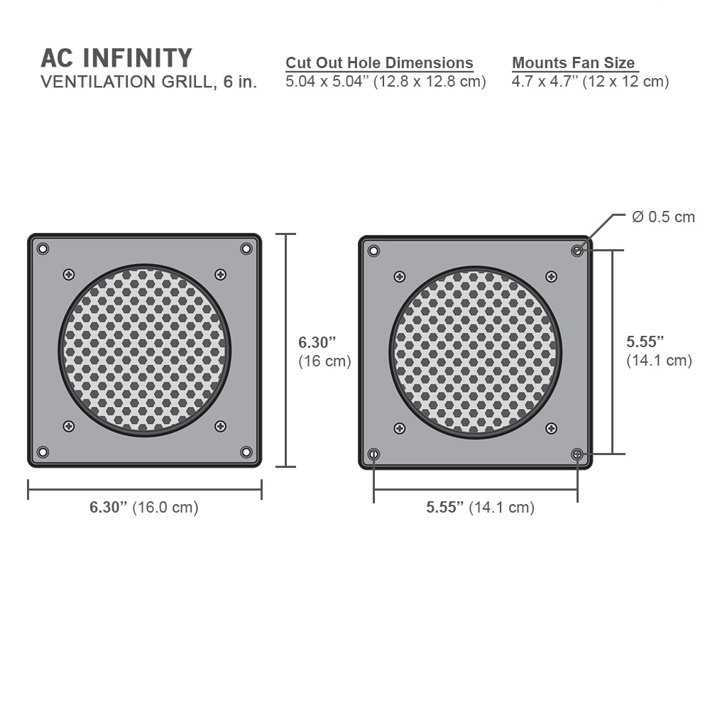 for PC Computer AV Electronic Cabinets AC Infinity Ventilation Grille Also mounts Two 120mm Fans