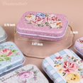 thumbnail image 2 of Framendino, 6 Pack Mini Tinplate Boxes Floral Tin Trinket Jewelry Coin Box Small Containers with Lid for Bead Storage Case (Random Color), 2 of 7