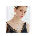 thumbnail image 2 of Collier Cœur Océan Femme Ailes d'Ange Cristal Clavicule Nec, 2 of 4
