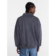 thumbnail image 3 of No Boundaries Boxy Fit Quarter Zip Fleece Sweatshirt with Long Sleeves, Men's XS-4XLT, 3 of 5