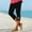 002 Black, variant on Hvot&aat Women's Summer High Waisted Slim Fitting Yoga Gym Pants Capri Leggings Casual Vacation Beach Pants