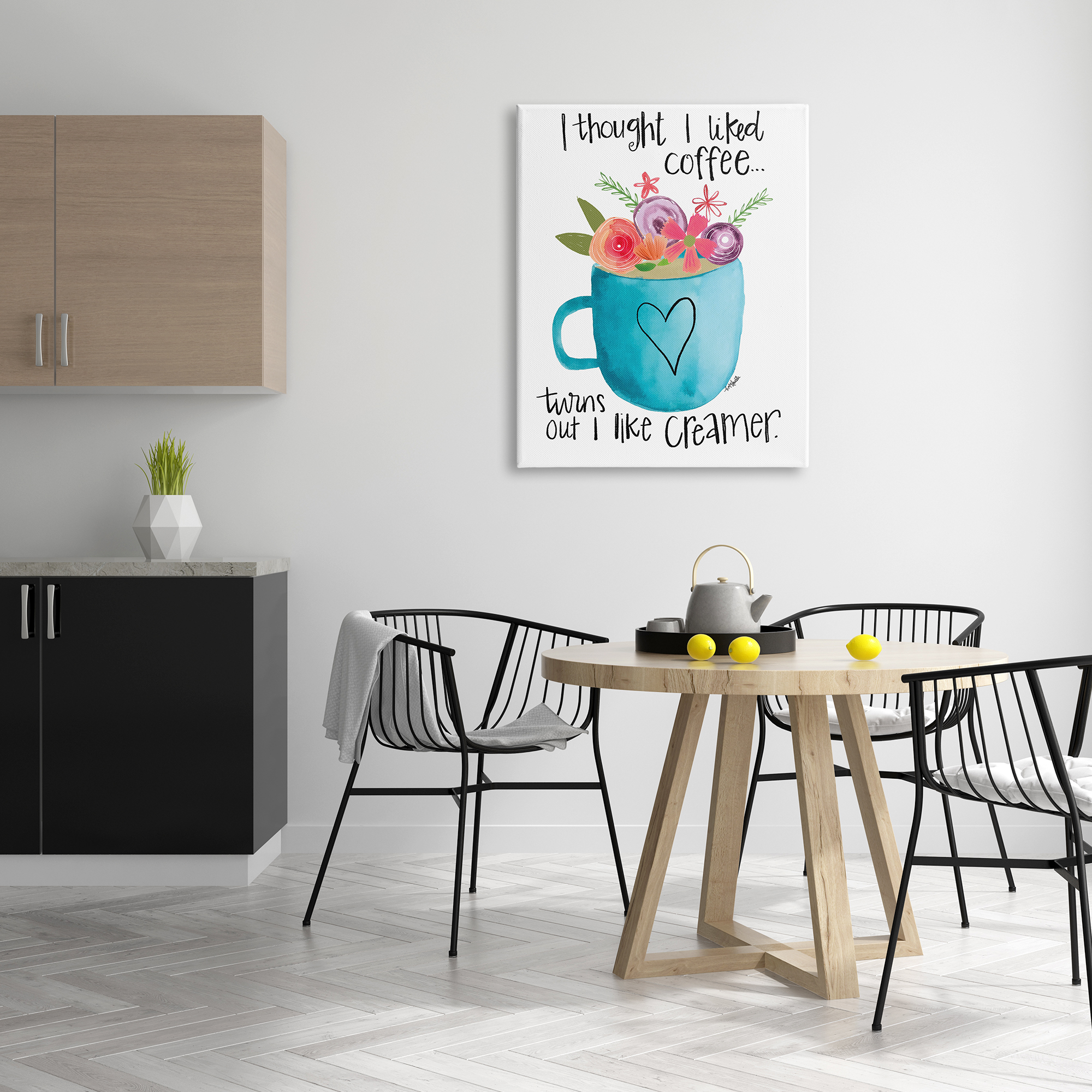 Stupell Industries Thought I Liked Coffee Phrase Kitchen Creamer Joke, 30 x 40, Designed by Katie Doucette