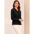 thumbnail image 3 of Blusa Allegra K Oficina Mujer Plisada Cuello Lazo Manga Larga Negro XL, 3 of 5