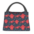thumbnail image 2 of Vsdgher Rose Flowers Print Insulated Reusable Bags with Sturdy Zipper and Handles, Foldable Totes for Hot or Cold Food Bring or Delivery, 2 of 8