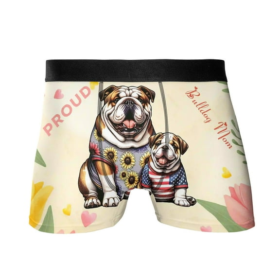 Happy Mother's Day Proud Bulldog Mom All Over Print Boxer Briefs Underwear for Men Dad Dog Lover Gifts Idea - 03003
