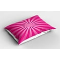 thumbnail image 2 of Ambesonne Hot Pink Pillow Sham 2 Pack, Retro Fractal Stripes, 30"x20", Hot Pink and White, 2 of 3