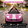 thumbnail image 5 of Xuanlur 12V Power Ride on Toys for Toddlers, Licensed Ford GT Ride on Cars for Kids, Kid Electric Car, Aged 1-5Y, 3 Speed, Pink, 5 of 8