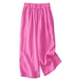 thumbnail image 7 of KAUOD Kids Girls Linen Outfits Sleeveless Crewneck Tank Tops Wide Leg Pants Set Summer Loose Casual Flowy Clothes, 7 of 7