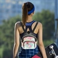 thumbnail image 3 of CRAFTHROU 1PC Rucksack Bag for Women Outdoor Traveling Pink PU Satchel with Sequins, 3 of 4