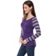 thumbnail image 5 of Tops A Rayas Con Cuello En V Y Mangas Raglán Largas Para Mujer Púrpura XS, 5 of 6