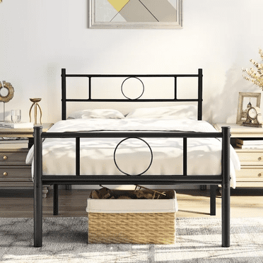 Cama Individual de Metal FurnitureR Base Cama Plegable con Almacenamiento