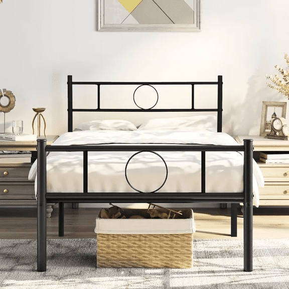 Cama Individual de Metal FurnitureR Base Cama Plegable con Almacenamiento