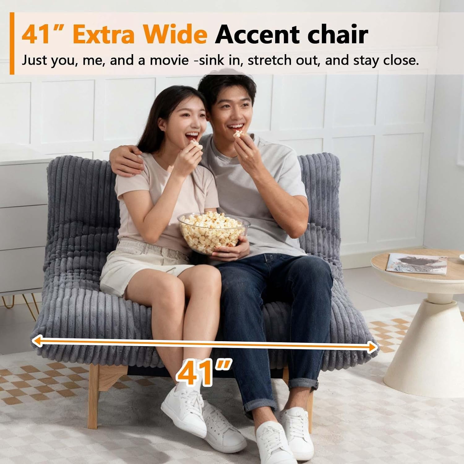 MOONMISS Oversized Cloud Lounge Accent Chair with Wood Frame for Adults,Gary