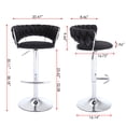 thumbnail image 4 of Hassch Swivel Bar Stools Set of 2, 30.1" - 38.1" Counter Height Barstool with Metal Legs, Upholstered Bar Chair for Home, Kitchen Island, Easy Assembly, Black, 4 of 9