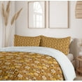 thumbnail image 6 of Ambesonne Yellow Brown Duvet Cover Set, Round Retro Daisies, Queen, Amber Dark Yellow, 6 of 6