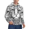 thumbnail image 2 of Fotbe Men's Hoodie with Intricate Cat Mandala Pattern - Kangaroo Pocket Pullover Hooded Sweatshirt, Perfect for Daily Wear, Travel, and Home-Large, 2 of 7