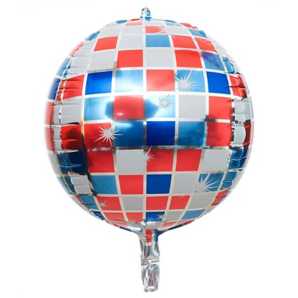Globo de aluminio 4D de 22 pulgadas con láser plateado para discoteca, bar, fiesta, globo de papel de aluminio arcoíris