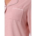 thumbnail image 5 of DARING DIVA Women's Button Up Tops with Pants Pajama Sets L Light Pink, 5 of 7