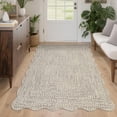 thumbnail image 5 of FairOnly 10'x13'Modern Ripple Weave Texture Machine Washable Area Rug for Living Room Ultra Thin Low Pile Non Slip Rug for Living Room Bedroom Kitchen,Beige Grey, 5 of 7