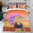 thumbnail image 4 of Princesa del Espacio Lésbica Conjunto de sábanas temático, trío de piezas, cómodo y amigable con la piel, diseño único, regalo de decoración para el hogar para familiares, amigos y fans,135cm *200cm, 4 of 6