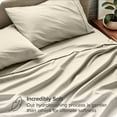 thumbnail image 3 of Queen Size 500-Thread-Count 4-PCs Bed Sheet Set, 100% Pure Egyptian Cotton Sheets, Fits Mattress Upto 10-12" Deep Pocket, Solid Pattern, Ivory, 3 of 6