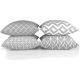 thumbnail image 3 of Set Of 4 Double Sided Square Cushion Covers, 45cm Length X 45cm Width, Gray, 3 of 3