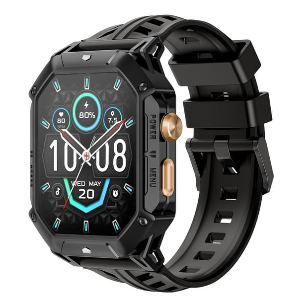 HAYLOU IRON N1 Reloj Inteligente Militar para Hombres, 2.01" HD AMOLED Display, 100 Días de Duración de la Batería (850 mAh), 5ATM, Bluetooth Teléfono Llamada Smartwatch, Compatible con y Android