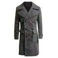 thumbnail image 5 of Aihuaihua Men's Winter Coats Long Casual Trench Coat Slim Fit Notched Collar Jacket Overcoat Double Breasted Coat wih Pockets Grey L, 5 of 6