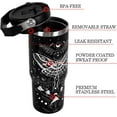 thumbnail image 4 of Gothic 30 oz Halloween Tumbler with Top Handle Flip Straw Lid,Leak Proof,Moon Phases Mushrooms Floral Butterfly Stainless Steel Vacuum Insulated Travel Coffee Mug,Goth Gifts for Women Men,Boho Moth, 4 of 6