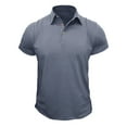 thumbnail image 2 of pstuiky Mangas cortas para hombre, Camiseta de manga corta para hombre, estilo informal, lisa, con cuello vuelto y botones ropa de hombre s, 2 of 4