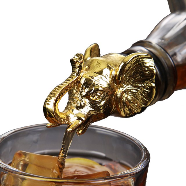 leyfeng Vino Vertedor Aireador Metal Animal Whisky Vertedor Botella Tapón con caucho de silicona
