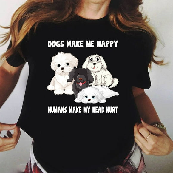 BAYCREWS Dogs Make Me Happy Humans Make My Head Hurt Dog Lover - Gift for Dog Lovers - Dog - Dog Lovers - Mother's Day