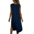 thumbnail image 7 of Vetsdori Womens Plain Midi Dresses Sundress Sleeveless Slip Dress Summer Cotton Linen Tank Casual,Crew Neck Mujer Dresses for Women, 7 of 7